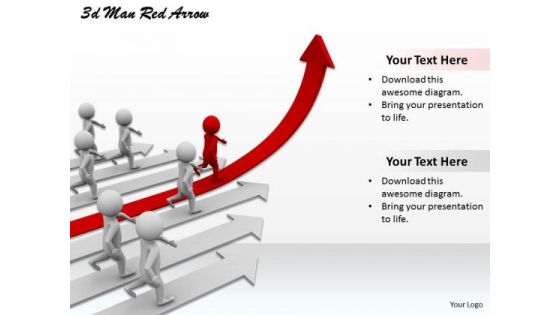 Business Development Strategy 3d Man Red Arrow Concept