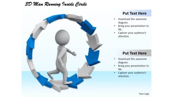 Business Development Strategy 3d Man Running Inside Circle Character Modeling Business Development Strategy 3d Man Running Inside Circle Character Modeling