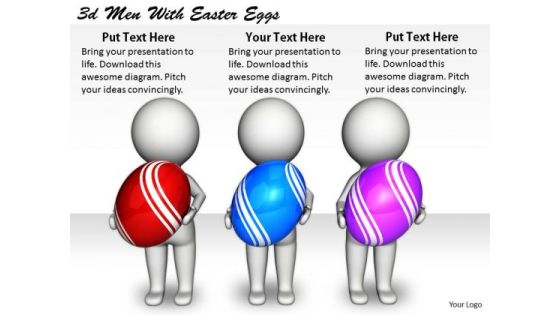 Business Development Strategy 3d With Easter Eggs Concept Business Development Strategy 3d With Easter Eggs Concept