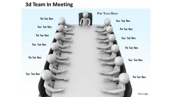 Business Development Strategy Template 3d Team Meeting Characters