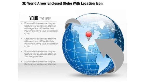 Business Diabram 3d World Arrow Enclosed Globe With Location Icon Presentation Template Business Diabram 3d World Arrow Enclosed Globe With Location Icon Presentation Template