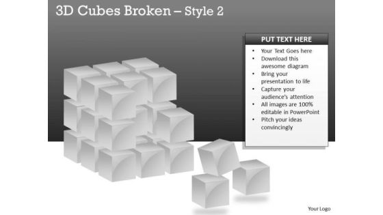 Business Diagram 3d Cubes Broken Style Business Cycle Diagram Business Diagram 3d Cubes Broken Style Business Cycle Diagram