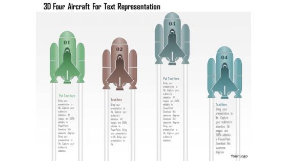 Business Diagram 3d Four Aircraft For Text Representation PowerPoint Template