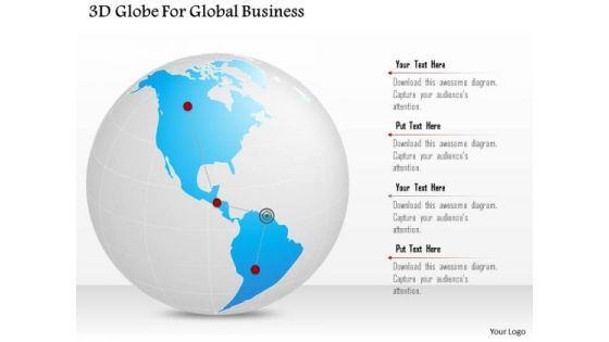 Business Diagram 3d Globe For Global Business Presentation Template Business Diagram 3d Globe For Global Business Presentation Template