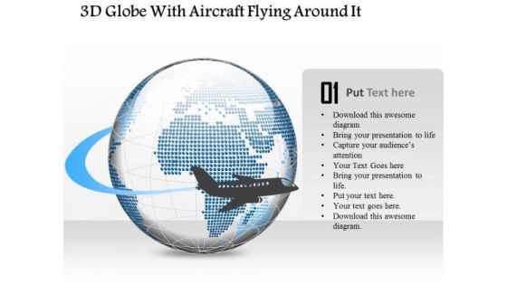 Business Diagram 3d Globe With Aircraft Flying Around It Presentation Template Business Diagram 3d Globe With Aircraft Flying Around It Presentation Template