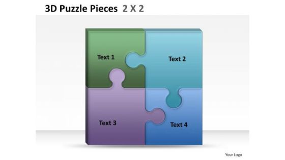 Business Diagram 3d Puzzle Pieces 2x2 Strategy Diagram Business Diagram 3d Puzzle Pieces 2x2 Strategy Diagram