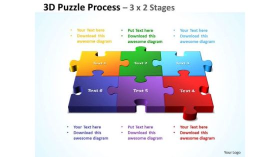 Business Diagram 3d Puzzle Process 3 X 2 Stages Sales Diagram Business Diagram 3d Puzzle Process 3 X 2 Stages Sales Diagram
