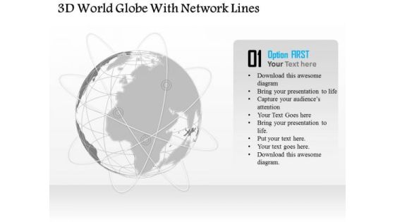 Business Diagram 3d World Globe With Network Lines Presentation Template Business Diagram 3d World Globe With Network Lines Presentation Template