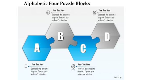 Business Diagram Alphabetic Four Puzzle Blocks Presentation Template Business Diagram Alphabetic Four Puzzle Blocks Presentation Template