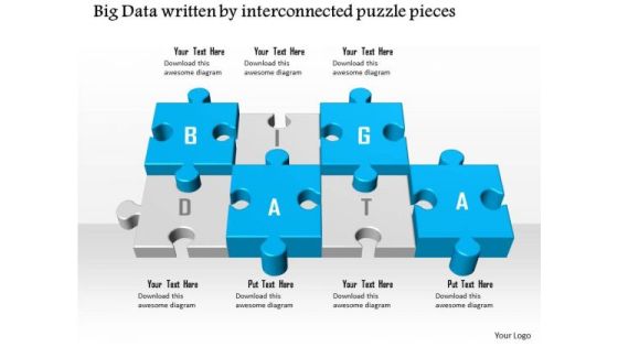 Business Diagram Big Data Written By Interconnected Puzzle Pieces Ppt Slide