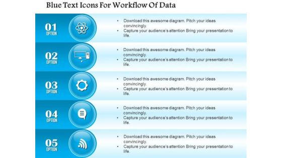 Business Diagram Blue Text Icons For Workflow Of Data Presentation Template Business Diagram Blue Text Icons For Workflow Of Data Presentation Template