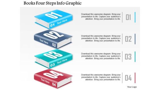 Business Diagram Books Four Steps Info Graphic Presentation Template Business Diagram Books Four Steps Info Graphic Presentation Template