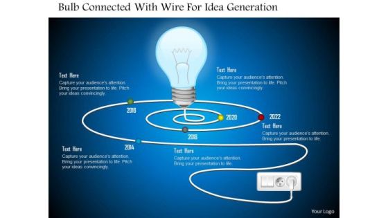 Business Diagram Bulb Connected With Wire For Idea Generation Presentation Template Business Diagram Bulb Connected With Wire For Idea Generation Presentation Template