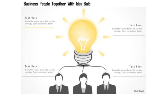 Business Diagram Business People Together With Idea Bulb Presentation Template Business Diagram Business People Together With Idea Bulb Presentation Template