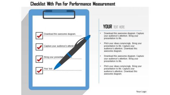 Business Diagram Checklist With Pen For Performance Measurement Presentation Template Business Diagram Checklist With Pen For Performance Measurement Presentation Template