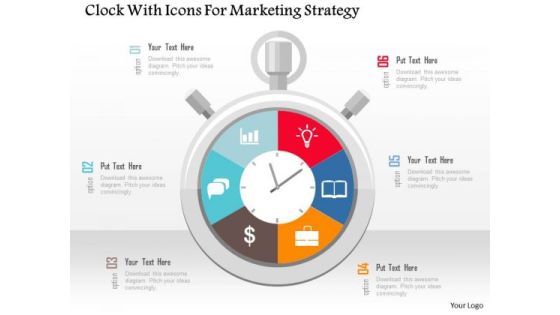Business Diagram Clock With Icons For Marketing Strategy Presentation Template Business Diagram Clock With Icons For Marketing Strategy Presentation Template