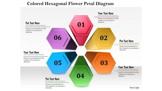 Business Diagram Colored Hexagon Flower Petal Diagram Presentation Template Business Diagram Colored Hexagon Flower Petal Diagram Presentation Template