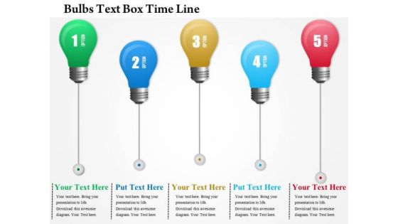 Business Diagram Colorful Bulbs-in Series For Timeline Generation Presentation Template