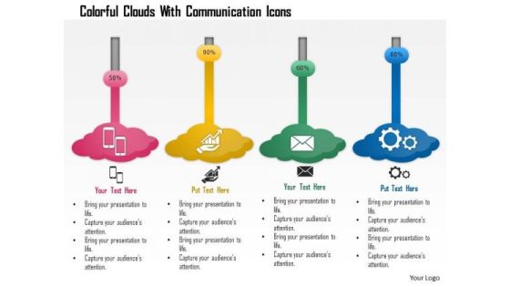 Business Diagram Colorful Clouds With Communication Icons Presentation Template Business Diagram Colorful Clouds With Communication Icons Presentation Template