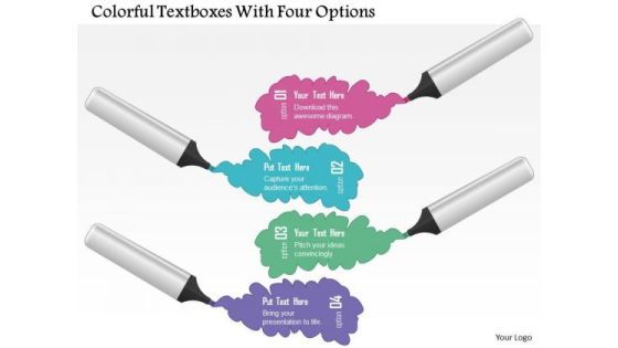 Business Diagram Colorful Textboxes With Four Options Presentation Template Business Diagram Colorful Textboxes With Four Options Presentation Template