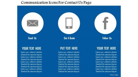 Business Diagram Communication Icons For Contact Us Page Presentation Template Business Diagram Communication Icons For Contact Us Page Presentation Template