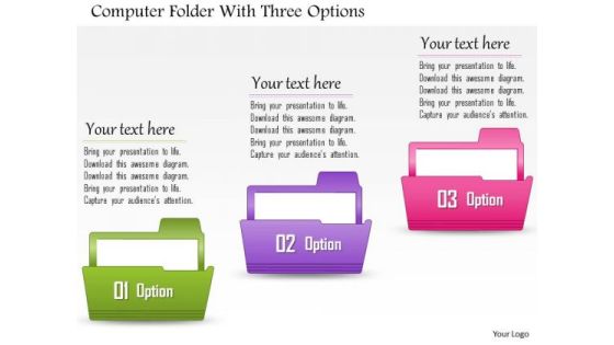 Business Diagram Computer Folder With Three Options Presentation Template Business Diagram Computer Folder With Three Options Presentation Template