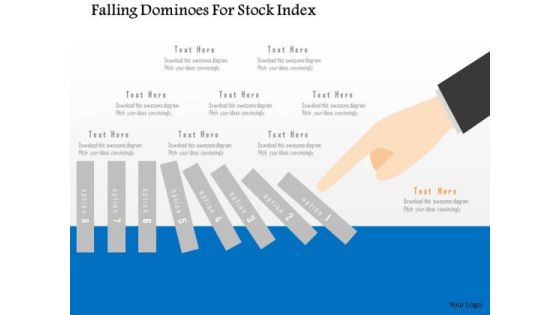 Business Diagram Falling Dominoes For Stock Index PowerPoint Templates