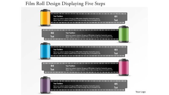 Business Diagram Film Roll Design Displaying Five Steps Presentation Template Business Diagram Film Roll Design Displaying Five Steps Presentation Template