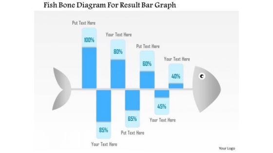 Business Diagram Fish Bone Diagram For Result Bar Graph Presentation Template
