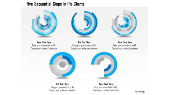 Business Diagram Five Sequential Steps In Pie Charts Presentation Template Business Diagram Five Sequential Steps In Pie Charts Presentation Template