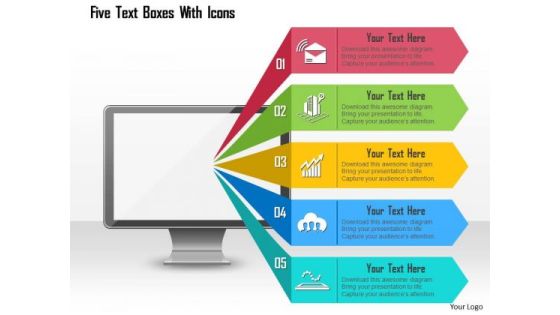 Business Diagram Five Text Boxes With Icons Presentation Template Business Diagram Five Text Boxes With Icons Presentation Template