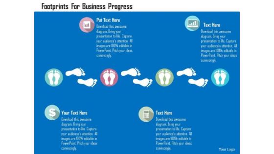 Business Diagram Footprints For Business Progress Presentation Template