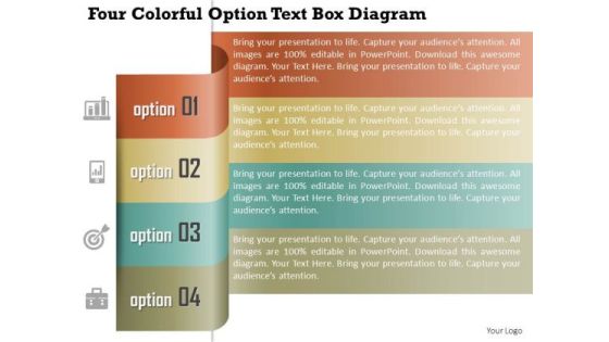 Business Diagram Four Colorful Option Text Box Diagram Presentation Template Business Diagram Four Colorful Option Text Box Diagram Presentation Template