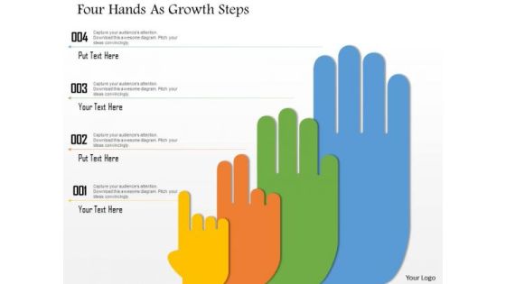 Business Diagram Four Hands As Growth Steps Presentation Template Business Diagram Four Hands As Growth Steps Presentation Template
