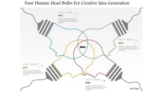 Business Diagram Four Human Head Bulbs For Creative Idea Generation Presentation Template Business Diagram Four Human Head Bulbs For Creative Idea Generation Presentation Template