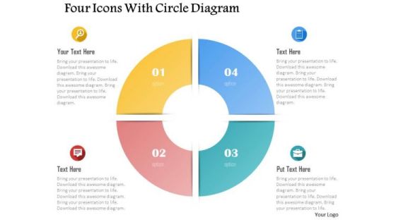 Business Diagram Four Icons With Circle Diagram Presentation Template Business Diagram Four Icons With Circle Diagram Presentation Template