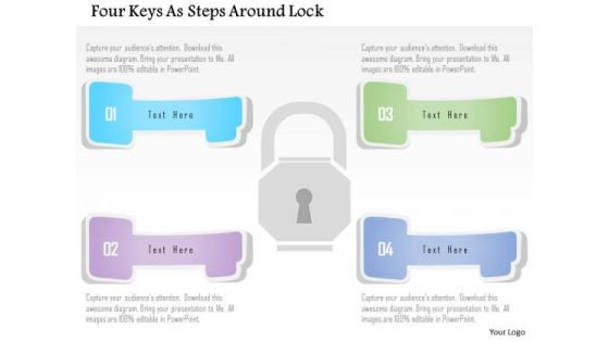 Business Diagram Four Keys As Steps Around Lock Presentation Template Business Diagram Four Keys As Steps Around Lock Presentation Template