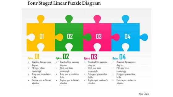Business Diagram Four Staged Linear Puzzle Diagram Presentation Template Business Diagram Four Staged Linear Puzzle Diagram Presentation Template