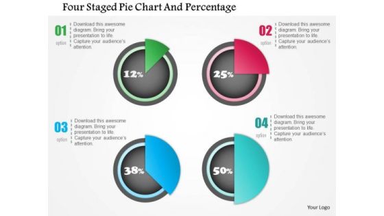 Business Diagram Four Staged Pie Chart And Percentage Presentation Template Business Diagram Four Staged Pie Chart And Percentage Presentation Template