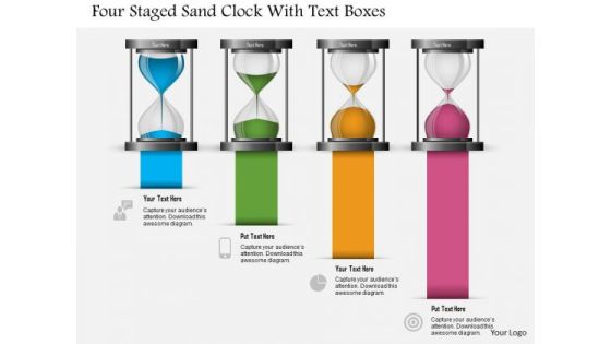 Business Diagram Four Staged Sand Clock With Text Boxes Presentation Template Business Diagram Four Staged Sand Clock With Text Boxes Presentation Template