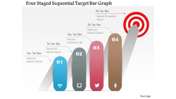 Business Diagram Four Staged Sequential Target Bar Graph Presentation Template Business Diagram Four Staged Sequential Target Bar Graph Presentation Template