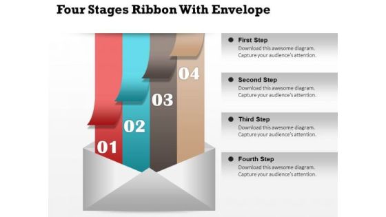 Business Diagram Four Stages Ribbon With Envelope Presentation Template Business Diagram Four Stages Ribbon With Envelope Presentation Template