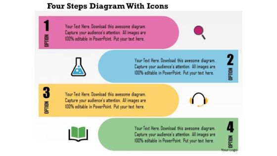 Business Diagram Four Steps Diagram With Icons Presentation Template Business Diagram Four Steps Diagram With Icons Presentation Template