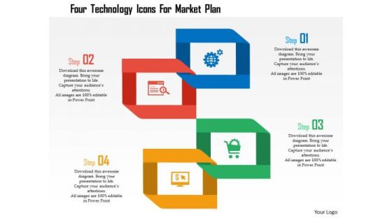 Business Diagram Four Technology Icons For Market Plan Presentation Template Business Diagram Four Technology Icons For Market Plan Presentation Template