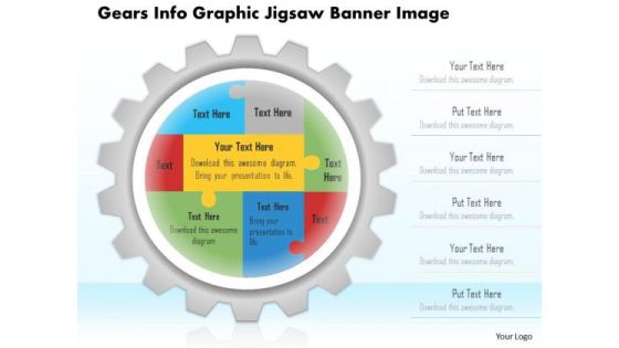 Business Diagram Gears Info Graphic Jigsaw Banner Image Presentation Template