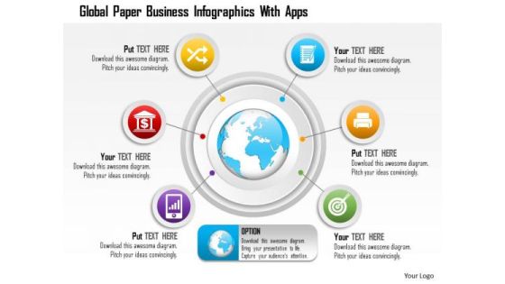 Business Diagram Global Paper Business Infographics With Apps Presentation Template Business Diagram Global Paper Business Infographics With Apps Presentation Template