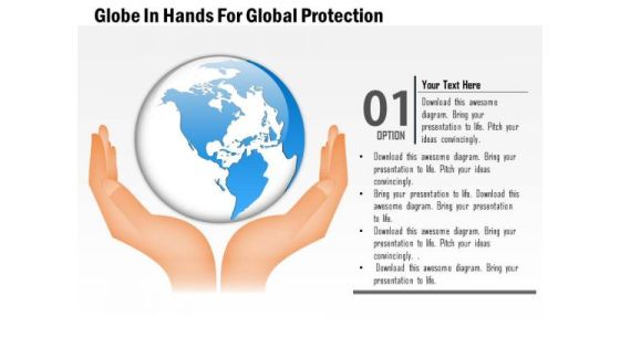 Business Diagram Globe In Hands For Global Protection Presentation Template Business Diagram Globe In Hands For Global Protection Presentation Template