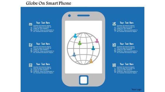Business Diagram Globe On Smart Phone Presentation Template Business Diagram Globe On Smart Phone Presentation Template