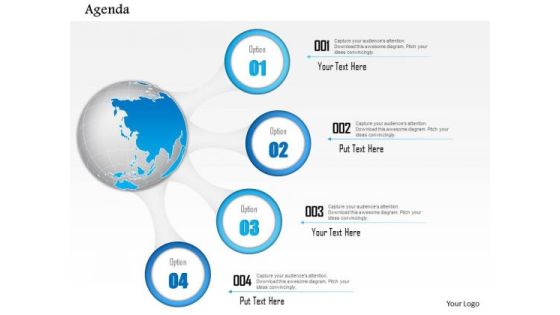 Business Diagram Globe With Four Points Agenda Diagram Presentation Template Business Diagram Globe With Four Points Agenda Diagram Presentation Template