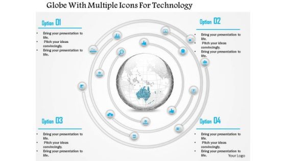 Business Diagram Globe With Multiple Icons For Technology Presentation Template Business Diagram Globe With Multiple Icons For Technology Presentation Template